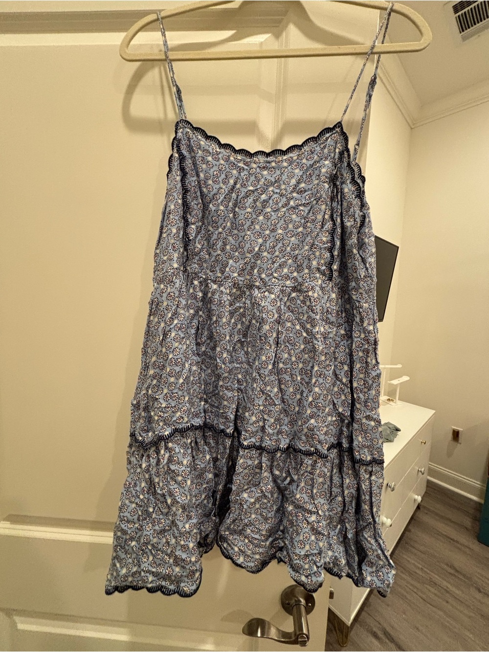 Urban Outfitters Light Blue Floral Spaghetti Strap Dress